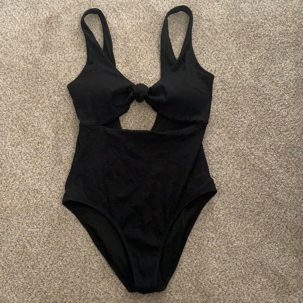 Aerie Ribbed Front Knot One Piece